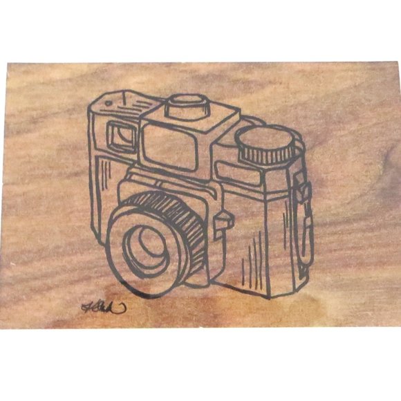 Set Of 2 Framed Sketches Of Cameras Wall Decor Photographers Studio - Picture 3 of 5